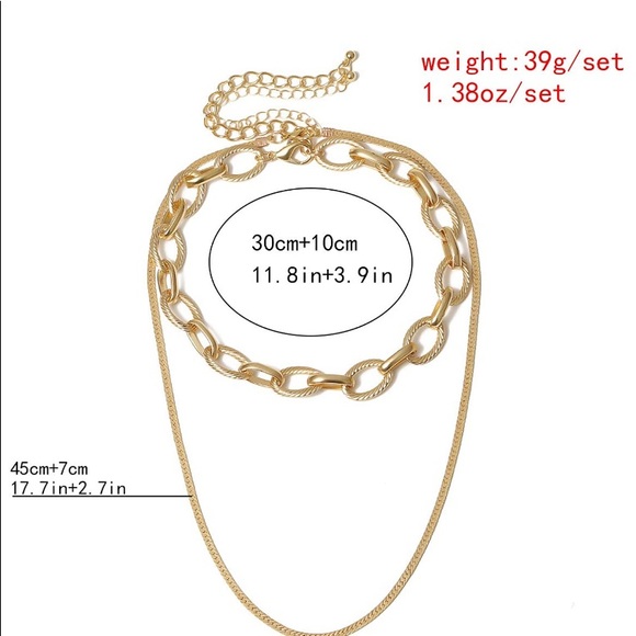 2pc Trendy Chain Necklace Set - Picture 5 of 5